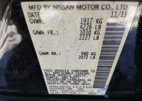 2016 Nissan Altima 2.5 S z USA, uszkodzony, nr VIN 1N4AL3AP2GC127310
